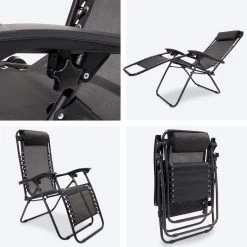 LifeGoods Opvouwbare Tuinstoelen - Verstelbaar Zonnescherm - 2 Stuks - 30°-90° Verstelbaar - Metaal - Zwart -Tuinmeubel Winkel 1200x1200 356