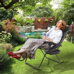 LifeGoods Opvouwbare Tuinstoelen - Verstelbaar Zonnescherm - 2 Stuks - 30°-90° Verstelbaar - Metaal - Zwart -Tuinmeubel Winkel 1200x1200 357