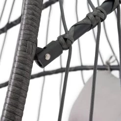 Pro Garden Lowander Hangstoel Egg 191x126x126- Schommelstoel Met Rattan Cocoon En Robuust Stalen Standaard Incl. Kussens - Volledig Inklapbaar - Lichtgrijs -Tuinmeubel Winkel 1200x1200 36