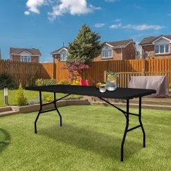 LifeGoods Klaptafel - Inklapbaar - 70x180cm - Verstelbare Vouwtafel - Weerbestendig - Zwart -Tuinmeubel Winkel 1200x1200 417