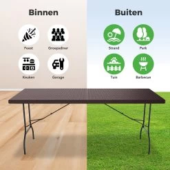 LifeGoods Klaptafel - Inklapbaar - 180 Cm - 6 Tot 8 Personen - Bruin -Tuinmeubel Winkel 1200x1200 439