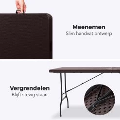 LifeGoods Klaptafel - Inklapbaar - 180 Cm - 6 Tot 8 Personen - Bruin -Tuinmeubel Winkel 1200x1200 441