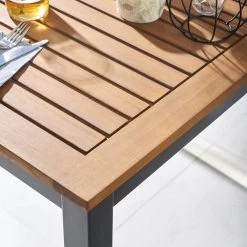 NATERIAL - Tuintafel Vierkant ORIS - 4 Personen - Houten Tafel 90x90 Cm - Aluminium - Met Houten Blad - Eucalyptus -Tuinmeubel Winkel 1200x1200 457