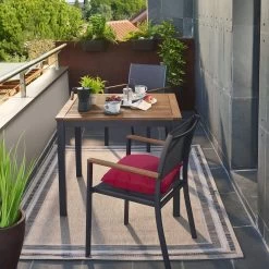 NATERIAL - Tuintafel Vierkant ORIS - 4 Personen - Houten Tafel 90x90 Cm - Aluminium - Met Houten Blad - Eucalyptus -Tuinmeubel Winkel 1200x1200 458