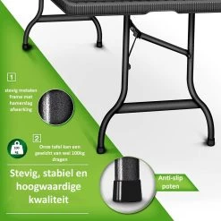 Sens Design Tuintafel Kunststof - Campingtafel Inklapbaar - Rotan-Look -Tuinmeubel Winkel 1200x1200 475