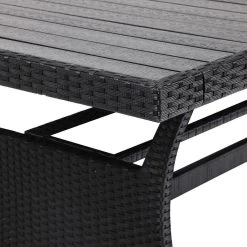 Casaria Polyrattan Tuintafel - WPC Tafelblad 190x90x74 Cm – Zwart -Tuinmeubel Winkel 1200x1200 484