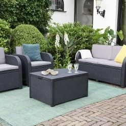 Allibert Arica Tuintafel - 79x59,5x42 Cm - Grafiet -Tuinmeubel Winkel 1200x1200 489