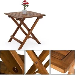 Merkloos EezyLife Houten Bijzettafel - 46x46x46cm - Acacia Hout - Tuintafel -Tuinmeubel Winkel 1200x1200 497