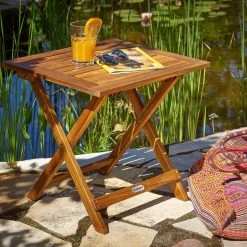 Merkloos EezyLife Houten Bijzettafel - 46x46x46cm - Acacia Hout - Tuintafel -Tuinmeubel Winkel 1200x1200 500