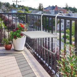 Luxe Inklapbare Balkontafel – 52 X 40 X 56cm – Wit – Hangend – Balkonbar – Balkontafels – Balkontafeltje – Hangtafel Balkon – Balcony Table – Voor Aan Het Balkon – Ophangbaar – Opklapbaar – Tafel – Inklapbaar – Buiten – Tafeltje – Klaptafel -Tuinmeubel Winkel 1200x1200 527