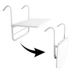 Luxe Inklapbare Balkontafel – 52 X 40 X 56cm – Wit – Hangend – Balkonbar – Balkontafels – Balkontafeltje – Hangtafel Balkon – Balcony Table – Voor Aan Het Balkon – Ophangbaar – Opklapbaar – Tafel – Inklapbaar – Buiten – Tafeltje – Klaptafel -Tuinmeubel Winkel 1200x1200 528