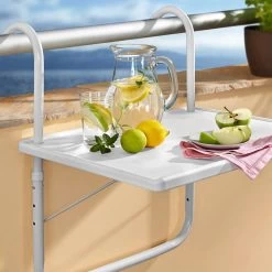 Luxe Inklapbare Balkontafel – 52 X 40 X 56cm – Wit – Hangend – Balkonbar – Balkontafels – Balkontafeltje – Hangtafel Balkon – Balcony Table – Voor Aan Het Balkon – Ophangbaar – Opklapbaar – Tafel – Inklapbaar – Buiten – Tafeltje – Klaptafel -Tuinmeubel Winkel 1200x1200 529