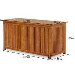 Casaria Opbergbox Acacia Hout – Weerbestendig 115cm - Bruin -Tuinmeubel Winkel 1200x1200 555