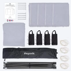 LifeGoods Partytent - 3x3 M - Zijwanden - Easy Up - Opvouwbaar - Waterdicht - Draagtas Met Wieltjes - Donkergrijs 16 LifeGoods Partytent - 3x3 M - Zijwanden - Easy Up - Opvouwbaar - Waterdicht - Draagtas Met Wieltjes - Donkergrijs -Tuinmeubel Winkel 1200x1200 589