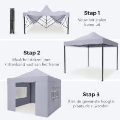 LifeGoods Partytent - 3x3 M - Zijwanden - Easy Up - Opvouwbaar - Waterdicht - Draagtas Met Wieltjes - Donkergrijs 21 LifeGoods Partytent - 3x3 M - Zijwanden - Easy Up - Opvouwbaar - Waterdicht - Draagtas Met Wieltjes - Donkergrijs -Tuinmeubel Winkel 1200x1200 594