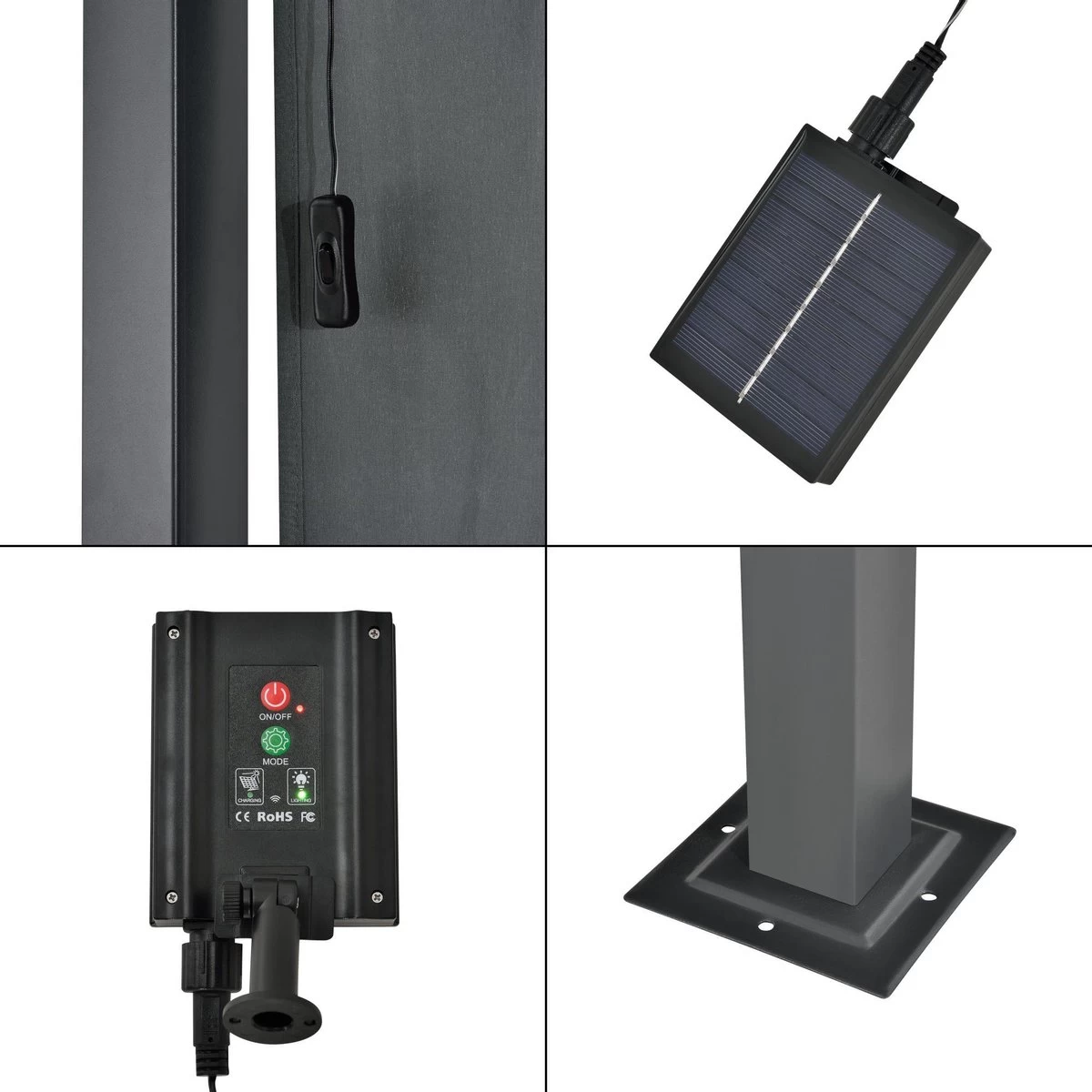 Pergola Fortaleza Tuinpaviljoen Met LED Verlichting 3x3 M Donkergrijs 5 Pergola Fortaleza Tuinpaviljoen Met LED Verlichting 3x3 M Donkergrijs - Afbeelding 5