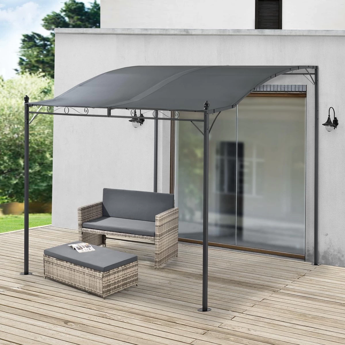 Pergola Tuinpaviljoen 300x250x243 Cm Antraciet Donkergrijs 6 Pergola Tuinpaviljoen 300x250x243 Cm Antraciet Donkergrijs - Afbeelding 6