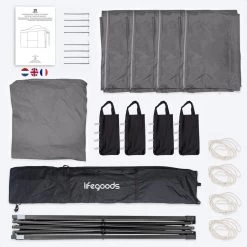 LifeGoods Partytent - 3x4.5 M - Zijwanden - Easy Up - Opvouwbaar - Waterdicht - Draagtas Met Wieltjes - Donkergrijs 13 LifeGoods Partytent - 3x4.5 M - Zijwanden - Easy Up - Opvouwbaar - Waterdicht - Draagtas Met Wieltjes - Donkergrijs -Tuinmeubel Winkel 1200x1200 620