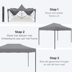 LifeGoods Partytent - 3x4.5 M - Zijwanden - Easy Up - Opvouwbaar - Waterdicht - Draagtas Met Wieltjes - Donkergrijs 15 LifeGoods Partytent - 3x4.5 M - Zijwanden - Easy Up - Opvouwbaar - Waterdicht - Draagtas Met Wieltjes - Donkergrijs -Tuinmeubel Winkel 1200x1200 622