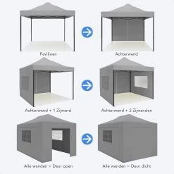 LifeGoods Partytent - 3x4.5 M - Zijwanden - Easy Up - Opvouwbaar - Waterdicht - Draagtas Met Wieltjes - Donkergrijs 18 LifeGoods Partytent - 3x4.5 M - Zijwanden - Easy Up - Opvouwbaar - Waterdicht - Draagtas Met Wieltjes - Donkergrijs -Tuinmeubel Winkel 1200x1200 625