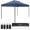 LifeGoods Partytent - 3x4.5 M - Easy Up - Opvouwbaar - Waterdicht - Draagtas Met Wieltjes - Donkerblauw