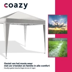 Coazy Waterdichte Partytent 3x3 Meter Opvouwbaar - Paviljoen - Easy Up - Pop-up Tent Met Haringen, Touw En Anti Slip Poten - Waterdicht - Partytenten Weerbestendig -Tuinmeubel Winkel 1200x1200 638