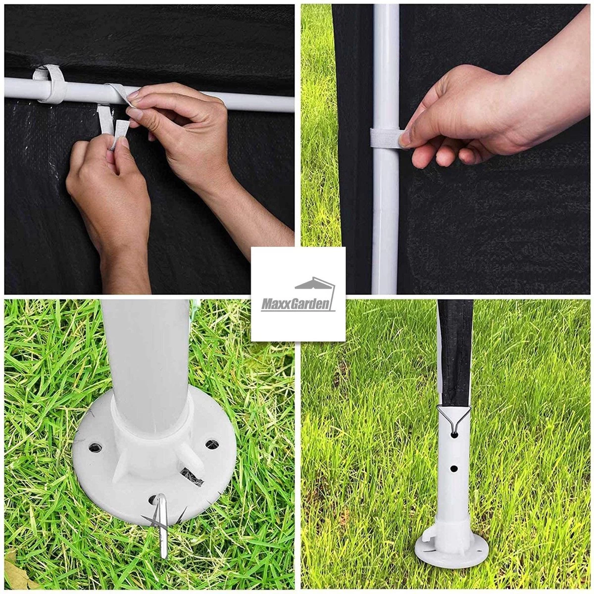 MaxxGarden Partytent - Paviljoen - 3x3 - Waterdicht - Zwart 2 MaxxGarden Partytent - Paviljoen - 3x3 - Waterdicht - Zwart - Afbeelding 2