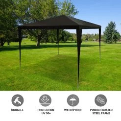 MaxxGarden Partytent - Paviljoen - 3x3 - Waterdicht - Zwart 11 MaxxGarden Partytent - Paviljoen - 3x3 - Waterdicht - Zwart -Tuinmeubel Winkel 1200x1200 640