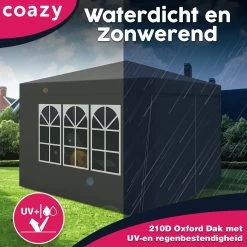 Waterdichte Partytent 3x3 Meter Opvouwbaar Met Zijwanden- Paviljoen Met Zijpanelen - Easy Up - Pop-up Tent Met Haringen, Touw En Anti Slip Poten -Tuinmeubel Winkel 1200x1200 646