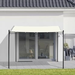 Outsunny Pergola Partytent Paviljoen Overkapping Tent Metaal Crème 297x297 Cm 84C-038 -Tuinmeubel Winkel 1200x1200 651