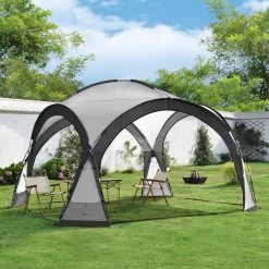 Pro-Tec Paviljoen Grästorp Met LED-verlichting 345x345x247 Cm Donkergrijs -Tuinmeubel Winkel 1200x1200 654