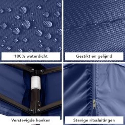 LifeGoods Partytent - 3x3 M - Zijwanden - Easy Up - Opvouwbaar - Waterdicht - Draagtas Met Wieltjes - Donkerblauw -Tuinmeubel Winkel 1200x1200 667
