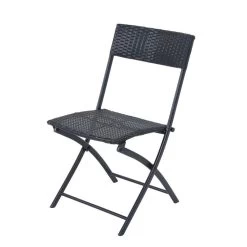 Merkloos 3-delige Bistroset Poly Rattan - Inklapbaar - Balkon Tuinmeubelset - Zwart -Tuinmeubel Winkel 1200x1200 682
