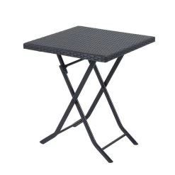 Merkloos 3-delige Bistroset Poly Rattan - Inklapbaar - Balkon Tuinmeubelset - Zwart -Tuinmeubel Winkel 1200x1200 683