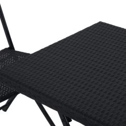 Merkloos 3-delige Bistroset Poly Rattan - Inklapbaar - Balkon Tuinmeubelset - Zwart -Tuinmeubel Winkel 1200x1200 684