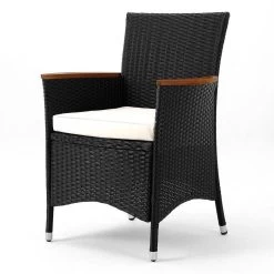 Deuba Polyrattan Tuinset Verona - 6 Stoelen + 1 Tafel Zwart -Tuinmeubel Winkel 1200x1200 690