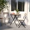 Wooners® Bistroset - Tuintafel Met Twee Stoelen - Metaal En Hout - Zwart