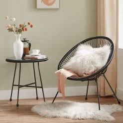 Songmics Balkonmeubilair, Tuinmeubelset, Set Van 3, Zitgroep, Terrasmeubilair, Glazen Tafelblad, 2 Stoelen, Voor Binnen En Buiten, Voor Patio, Tuin, Balkon, Buiten, Zwart GGF013B02 -Tuinmeubel Winkel 1200x1200 709