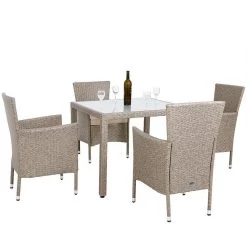 Casaria Polyrattan Tuinset - 4 Stoelen & Tafel 90x90 Cm - Beige Grijs 17 Casaria Polyrattan Tuinset - 4 Stoelen & Tafel 90x90 Cm - Beige Grijs -Tuinmeubel Winkel 1200x1200 714