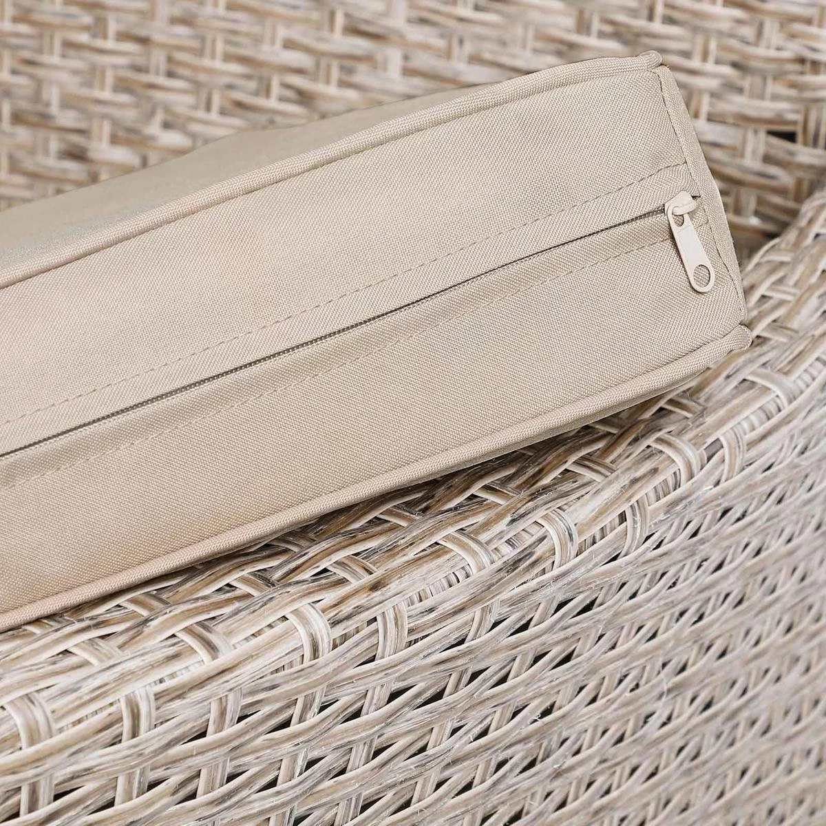 Casaria Polyrattan Tuinset - 4 Stoelen & Tafel 90x90 Cm - Beige Grijs 10 Casaria Polyrattan Tuinset - 4 Stoelen & Tafel 90x90 Cm - Beige Grijs - Afbeelding 10