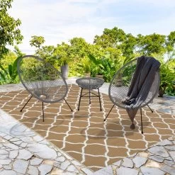 LifeGoods Acapulco Bistroset - 3-Delig - Tuinset Met Bijzettafel - Grijs -Tuinmeubel Winkel 1200x1200 735