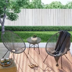 LifeGoods Acapulco Bistroset - 3-Delig - Tuinset Met Bijzettafel - Grijs -Tuinmeubel Winkel 1200x1200 738