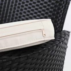 Casaria Tuinbank Polyrattan – 2 Zitter Incl. Tafel & Kussens – Zwart -Tuinmeubel Winkel 1200x1200 752