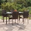 VidaXL 5-delige Tuinset Poly Rattan Bruin