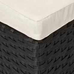 Casaria Polyrattan Zonne-Eiland Ø185cm – Incl. Kussens - Zwart Crème -Tuinmeubel Winkel 1200x1200 776