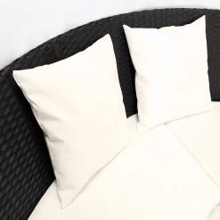 Casaria Polyrattan Zonne-Eiland Ø185cm – Incl. Kussens - Zwart Crème -Tuinmeubel Winkel 1200x1200 779