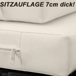 Casaria Polyrattan Zonne-Eiland Ø185cm – Incl. Kussens - Zwart Crème -Tuinmeubel Winkel 1200x1200 781