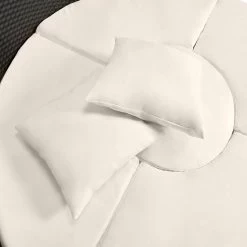 Casaria Polyrattan Zonne-Eiland Ø185cm – Incl. Kussens - Zwart Crème -Tuinmeubel Winkel 1200x1200 782