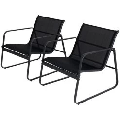 Tuin Meubelen Loungeset - 4 Persoons - Tuinset - Comfort - Zwart - Tafel Glazen Blad - Stoelen - Sofa - Bank - 4-delig -Tuinmeubel Winkel 1200x1200 785