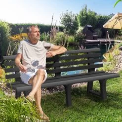 Casaria Tuinbank Orchidea – Kunststof/240kg Belastbaar – Antraciet -Tuinmeubel Winkel 1200x1200 79